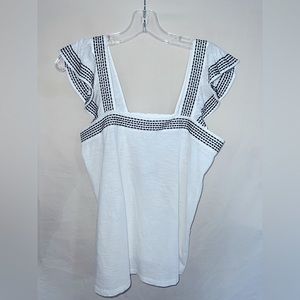 Stitched Ruffle Sleeve Top